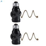 Dicuno Ul Listed E26 To 2 Polarized Outlet Socket Adapter, Pull Chain Black. Fixed Price $11.55.