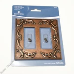 Antique Sponged Copper Scroll 2 Gang Double Rocker Gfci Light Switch Wallplate. Fixed Price $15.99.
