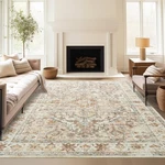 Zesthome 8x10 Area Rugs-washable Rug For Living Room, 8'x10', Orange/beige. Fixed Price $162.41.