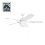 Hampton Bay Indoor/outdoor Ceiling Fan Nautical Style 52 In. Led White Seaport. Fixed Price $228.38.