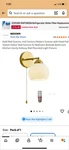 Nddswm Mid-century Modern Gold Wall Sconce W/pull Switch, Opal Shade. Fixed Price $60.00.