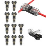 Visdoll 10pcs 3 Way 1 Pin T Tap Connectors For 22-24 Awg, Low 22-24awg, Black. Fixed Price $20.44.