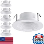 Torchstar 4 Inch Classic White Recessed Light Trim, Metal Step Baffle Fit. Fixed Price $72.76.