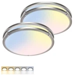 Zemty 2pack 13inch Brushed Nickel Led Flush Mount Ceiling Lights, Dimmable 30.... Fixed Price $65.04.