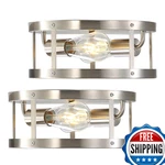 Eietonte Farmhouse Semi Flush Mount Ceiling Light Brushed Nickel 11inch 2-light. Fixed Price $91.94.
