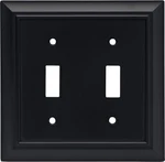 Matte Black Double Switch Wall Plate Classic American Design Solid Zinc. Fixed Price $12.79.