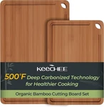 Butcher Block 2-pcs Carbonized Cutting Board Set With Juice Groove For Me. Fixed Price $36.10.