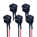 Dmwd 5pcs Mini Round Rocker Switch 15mm On Off Latching Toggle 15mm, Black. Fixed Price $9.44.