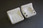 Acp Thin-set Glossy White Ceramic Soap Dish & Toothbrush Holder Bathroom Set. Fixed Price $65.00.