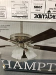 Hampton Bay Sinclair Ii Al958b-bn 44" Brushed Nickel Led Ceiling Fan With Light. Fixed Price $54.99.