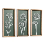 3d Floral Green Wall Art (set Of 3) Lightweight, Wooden Ready-to-hang Boho Fr.... Fixed Price $54.32.