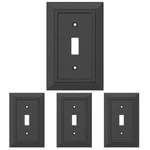 (4-pack) Classic Architecture Single Switch Wall Plate Matte Black Antimicrobial. Fixed Price $26.72.