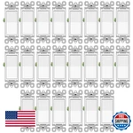 Greencycle 24-pack Single Pole Rocker Light Switch 15a 120/277v White Ul/cul. Fixed Price $71.98.