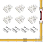Cob 10mm/0.39in Width Led Connector Kit 6pcs 2 Pin Transparent Gapless L-shaped. Fixed Price $14.41.
